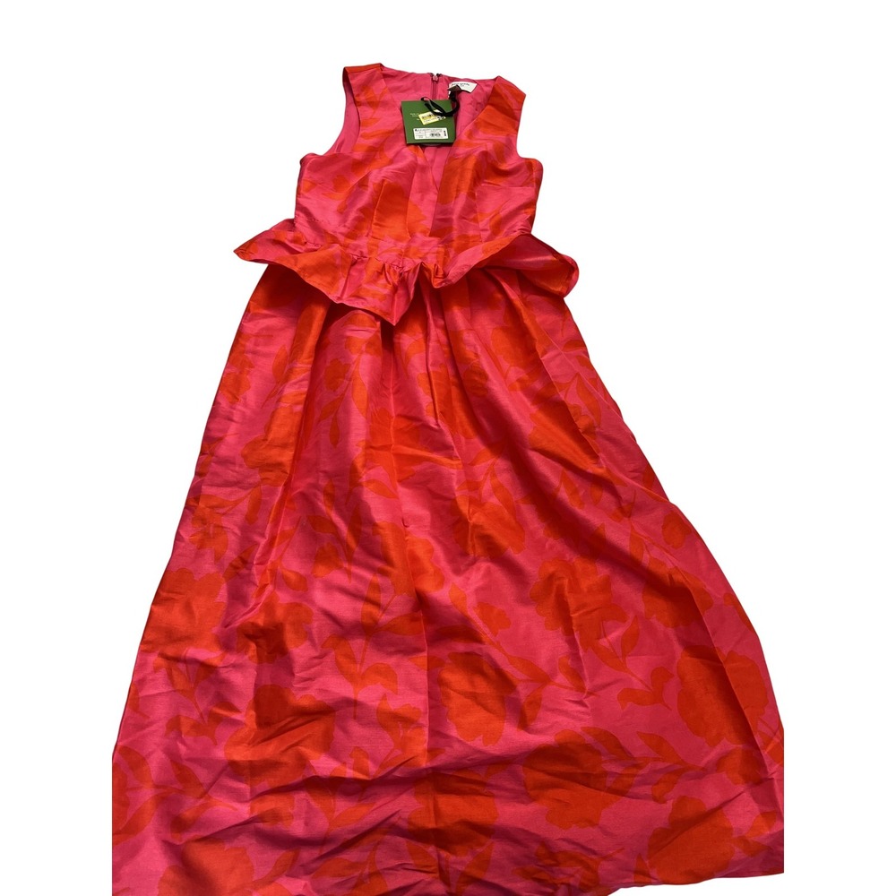 Kate Spade New York for Target Dress Womens 2 Pink Red‎ Floral Peplum Maxi